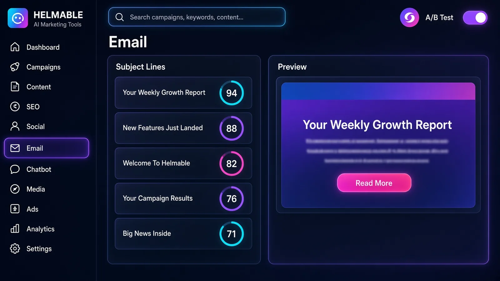 Email Marketing in Helmable